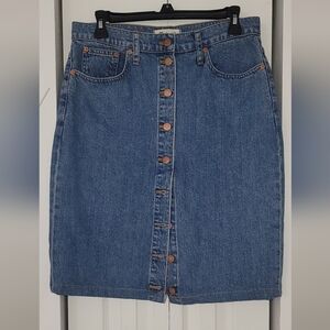 Madewell Denim Button-Front Skirt Size 29